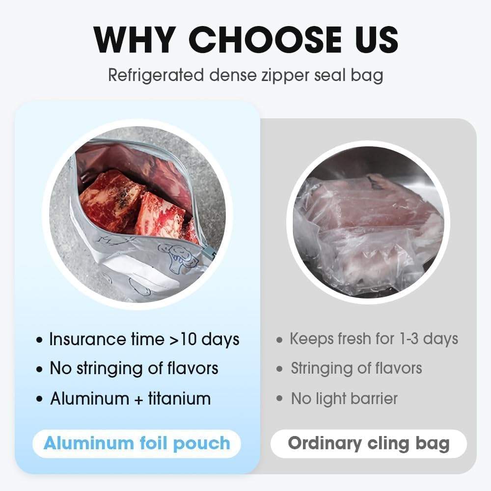 Reusable Aluminum Food Storage Bag Pack of 10