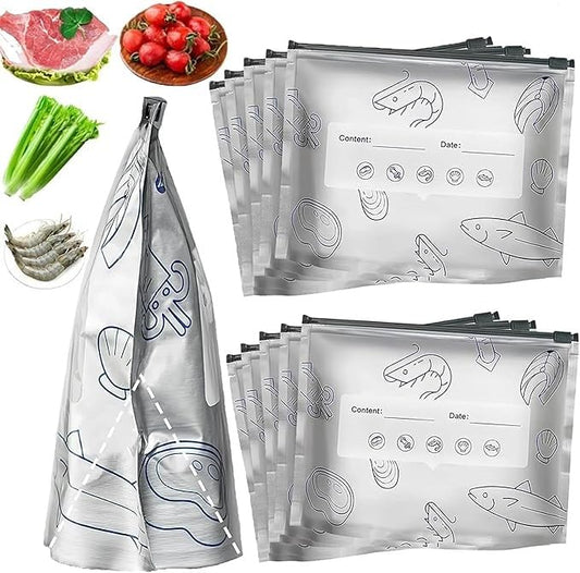 Reusable Aluminum Food Storage Bag Pack of 10