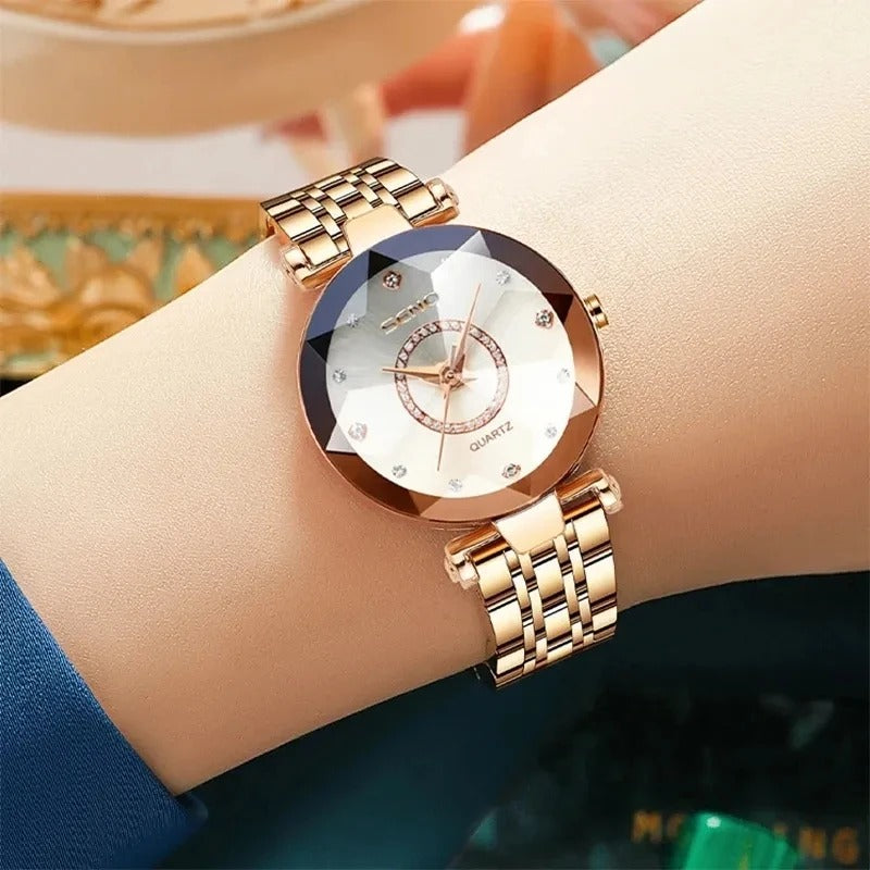 Diamond Dial Rose Gold Watch