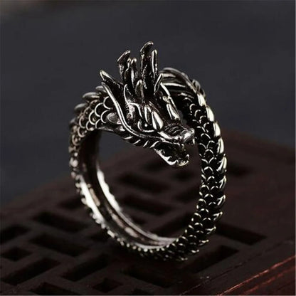 Silver Adjustable Dragon Ring (Pack of 2)