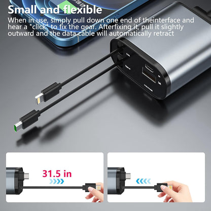 Retractable 4 In 1 Car Charger