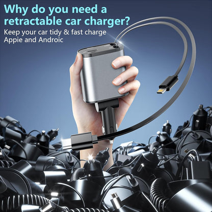 Retractable 4 In 1 Car Charger
