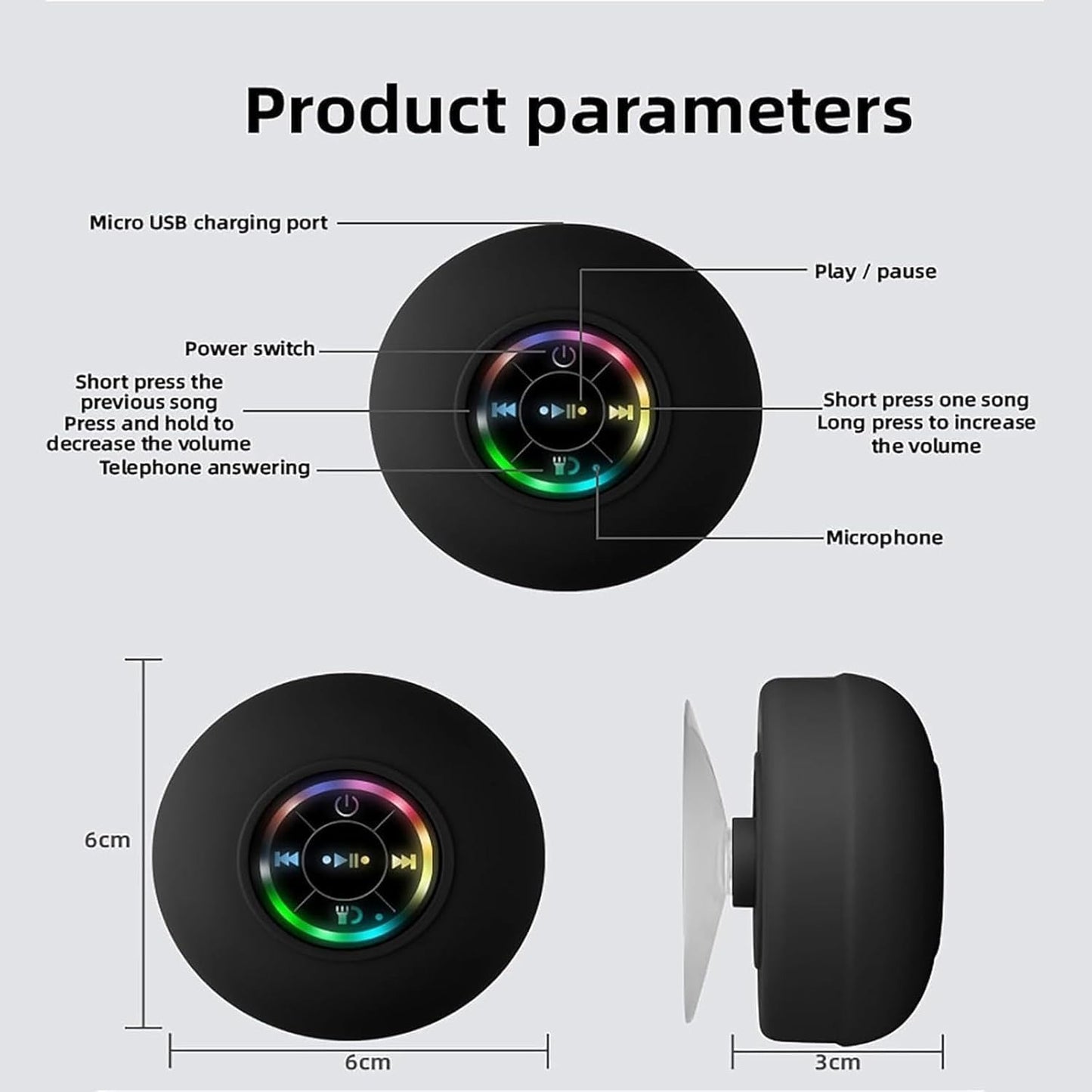 Waterproof Shower Suction Speaker