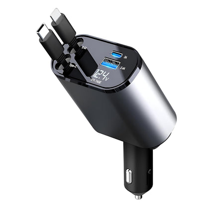 Retractable 4 In 1 Car Charger