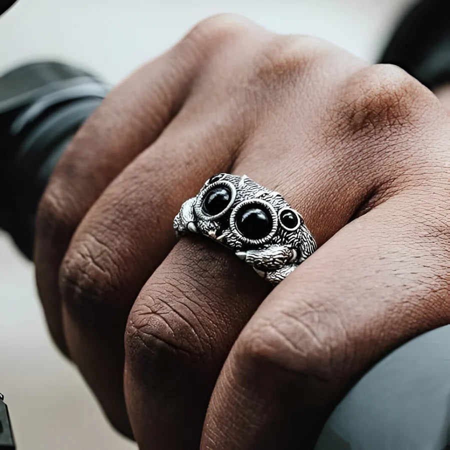 Premium Silver Jumping Spider Ring