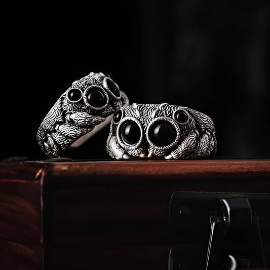 Premium Silver Jumping Spider Ring